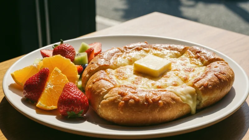 Croque monsieur with bubbling gruyere and bechamel sauce on crusty bread