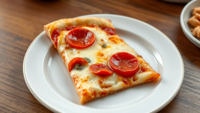 Crispy frozen pizza cooked in an air fryer with bubbling cheese