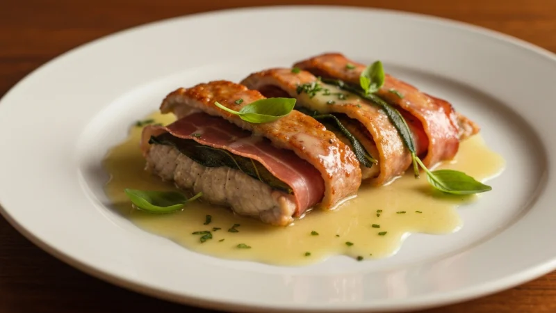 Saltimbocca alla romana veal scallopini with crispy prosciutto and sage leaves